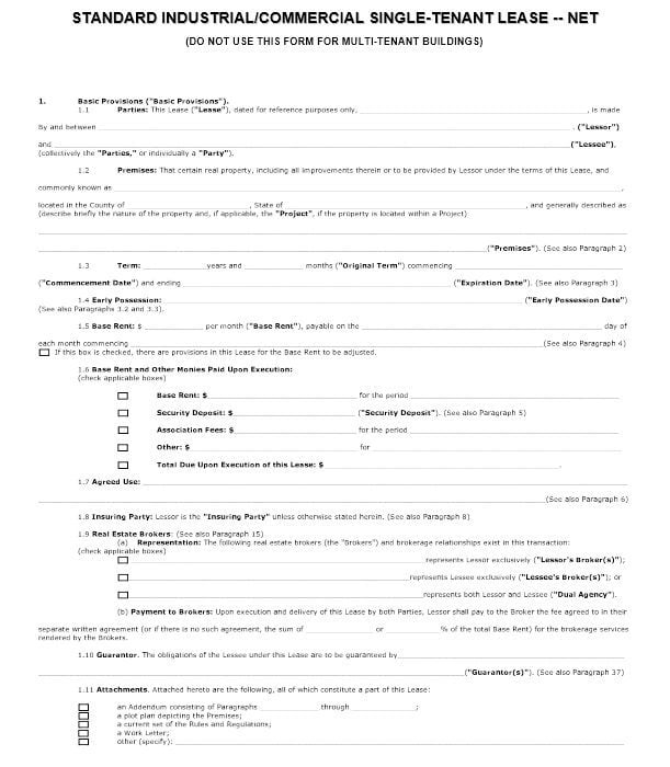 free commercial lease agreement template download