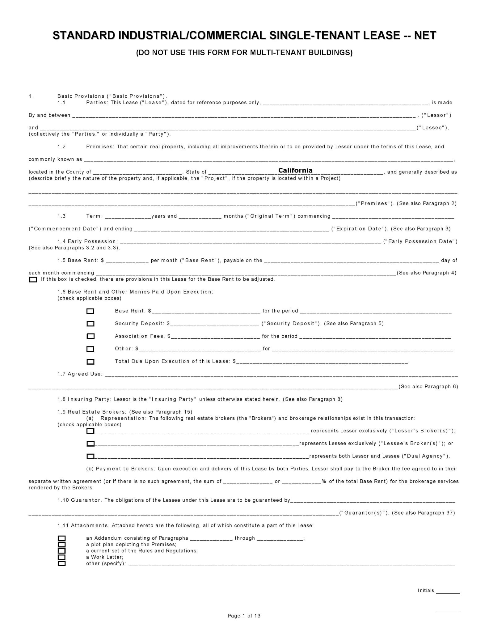 Free California Printable Lease Agreement PDF Templates