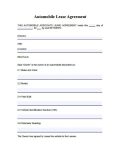 Automobile Lease Agreement