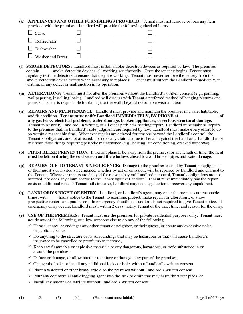 Free Printable Lease Agreement Michigan Printable Templates 3108