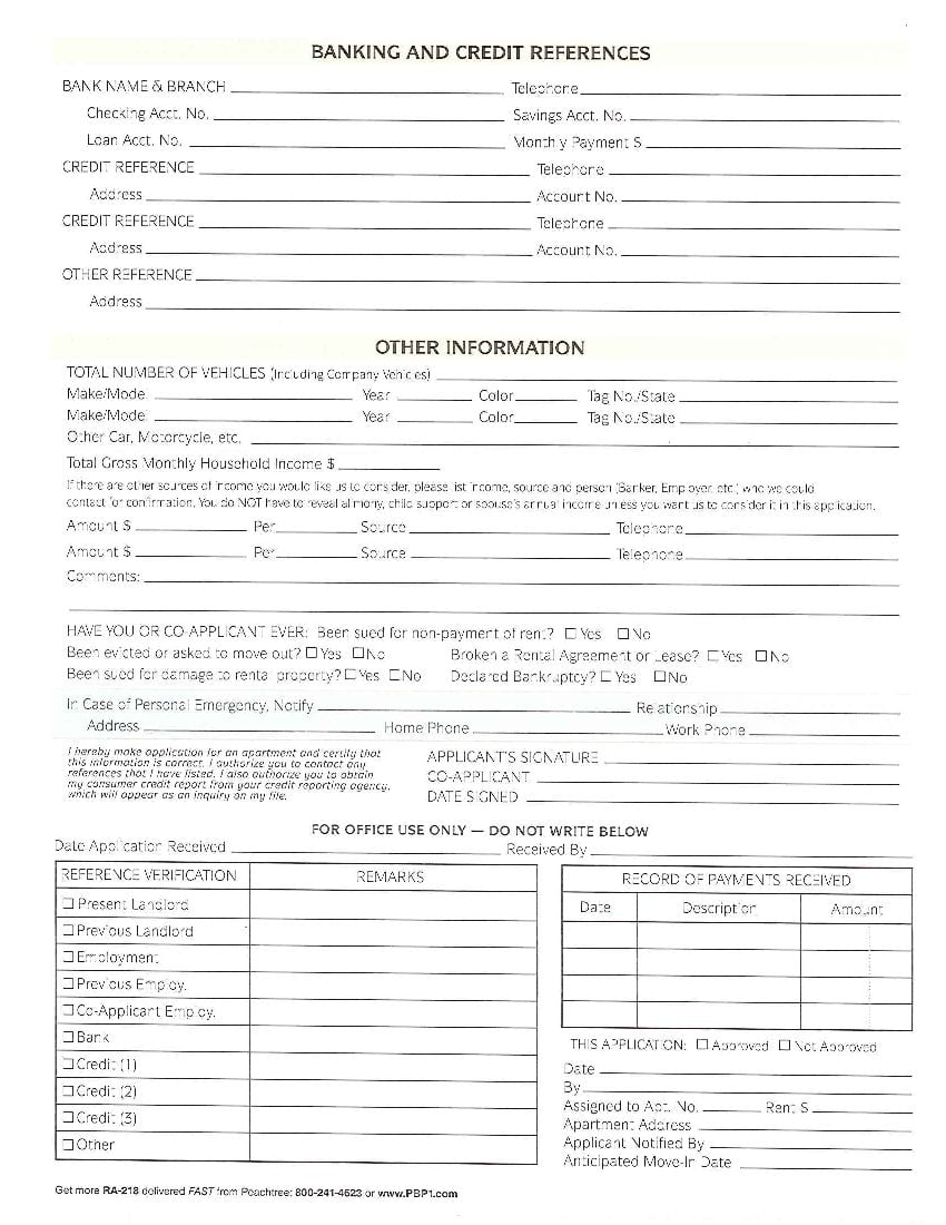 Download Free New Jersey Rental Application Form Printable Lease Agreement