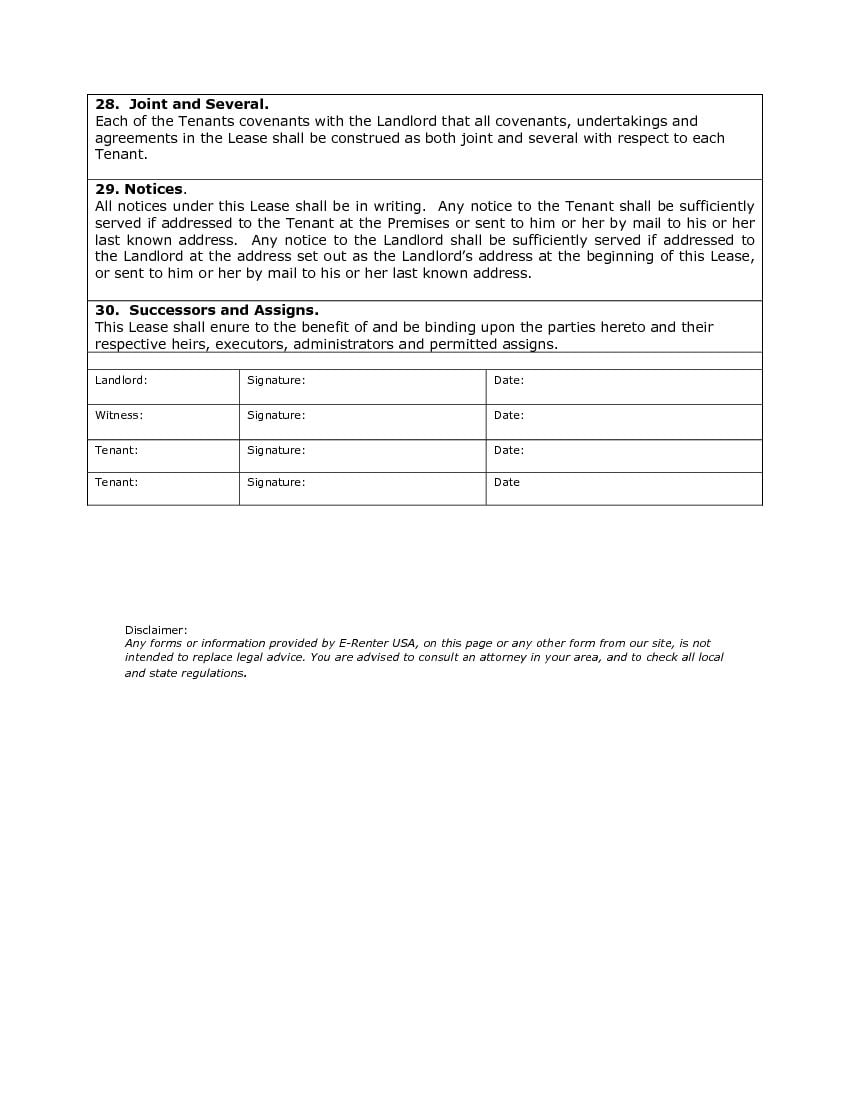 download free sample house lease agreement printable