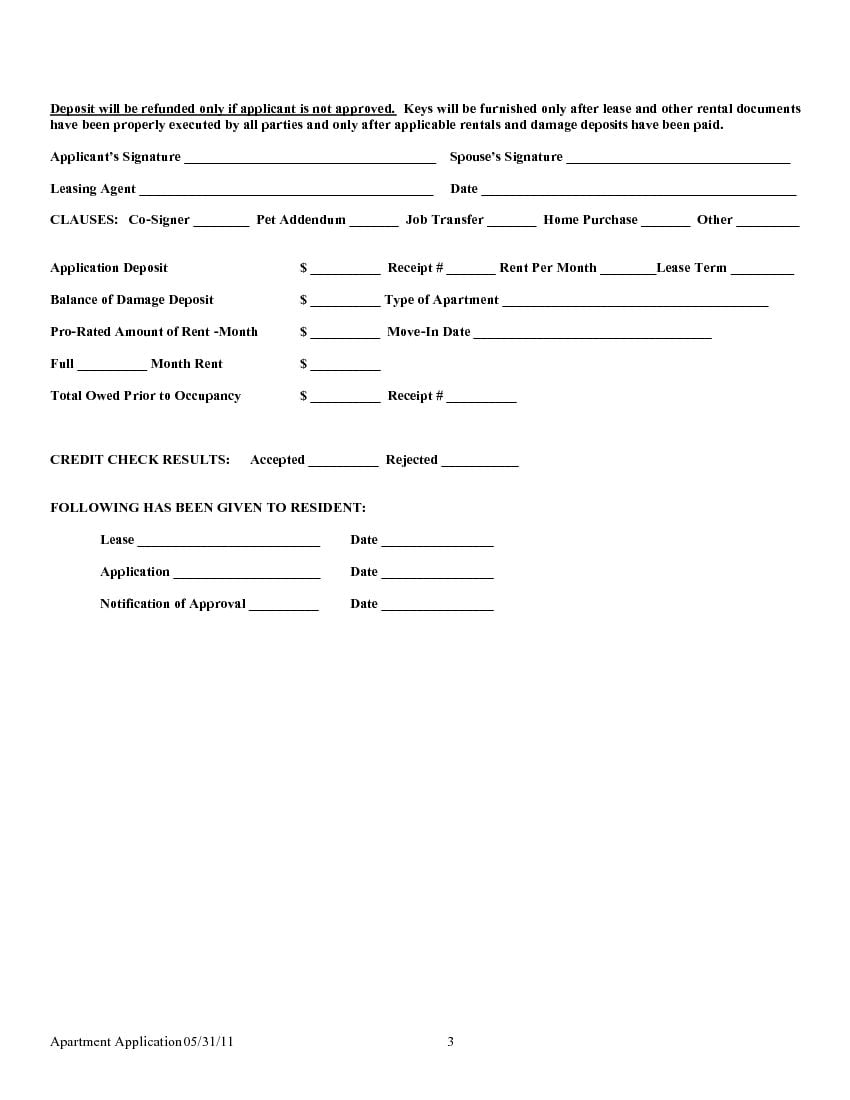 download free texas rental lease application form printable lease